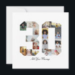 Number 30 Photo Collage Holiday Card<br><div class="desc">This customisable product is where photos are arranged to form the shape of a number. It is often used for milestone celebrations like birthdays, anniversaries, or achievements, allowing users to showcase memorable images within a single, eye-catching display. The designs typically offer spaces for various photo sizes and orientations, ensuring a...</div>