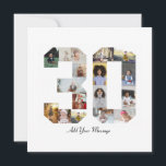 Number 30 Photo Collage Holiday Card<br><div class="desc">This customisable product is where photos are arranged to form the shape of a number. It is often used for milestone celebrations like birthdays, anniversaries, or achievements, allowing users to showcase memorable images within a single, eye-catching display. The designs typically offer spaces for various photo sizes and orientations, ensuring a...</div>