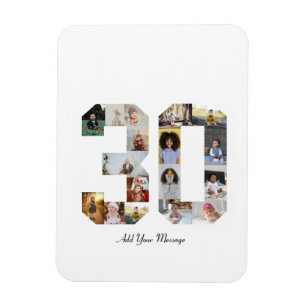 Number 30 Photo Collage Magnet