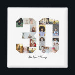 Number 30 Photo Collage Magnet<br><div class="desc">This customisable product is where photos are arranged to form the shape of a number. It is often used for milestone celebrations like birthdays, anniversaries, or achievements, allowing users to showcase memorable images within a single, eye-catching display. The designs typically offer spaces for various photo sizes and orientations, ensuring a...</div>