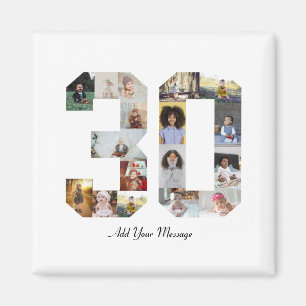Number 30 Photo Collage Magnet