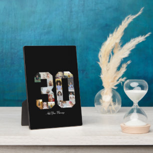 Number 30 Photo Collage Plaque