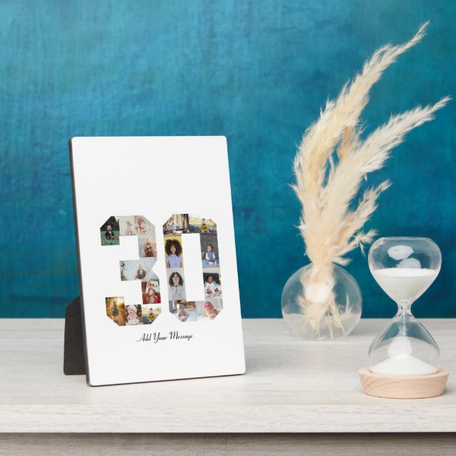 Number 30 Photo Collage Plaque (Side)