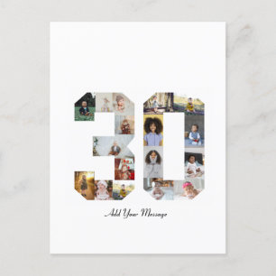 Number 30 Photo Collage Postcard