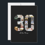 Number 30 Photo Collage Thank You Card<br><div class="desc">This customisable product is where photos are arranged to form the shape of a number. It is often used for milestone celebrations like birthdays, anniversaries, or achievements, allowing users to showcase memorable images within a single, eye-catching display. The designs typically offer spaces for various photo sizes and orientations, ensuring a...</div>