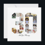 Number 30 Photo Collage Thank You Card<br><div class="desc">This customisable product is where photos are arranged to form the shape of a number. It is often used for milestone celebrations like birthdays, anniversaries, or achievements, allowing users to showcase memorable images within a single, eye-catching display. The designs typically offer spaces for various photo sizes and orientations, ensuring a...</div>