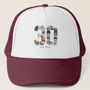 Number 30 Photo Collage Trucker Hat