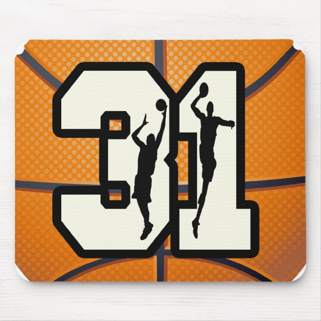 Number 31 Basketball Mouse Mat (Front)