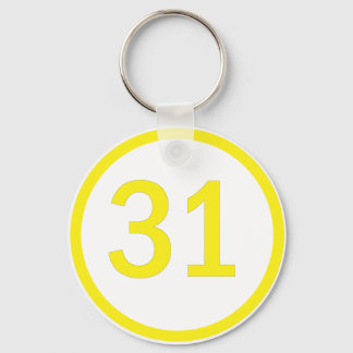 number 31 in a circle key ring