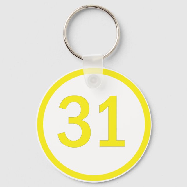 number 31 in a circle key ring (Front)