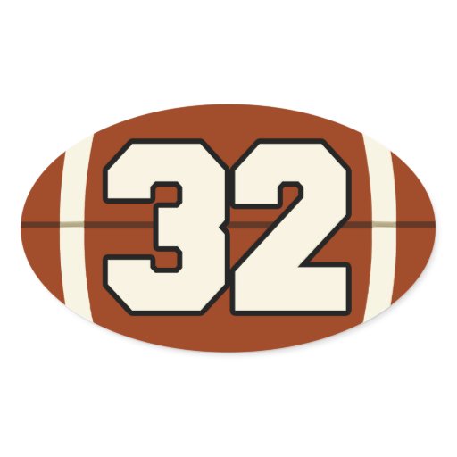Number 32 Football Sticker | Zazzle