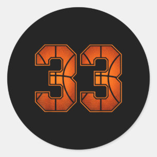 Number 33 Basball Birthday Classic Round Sticker