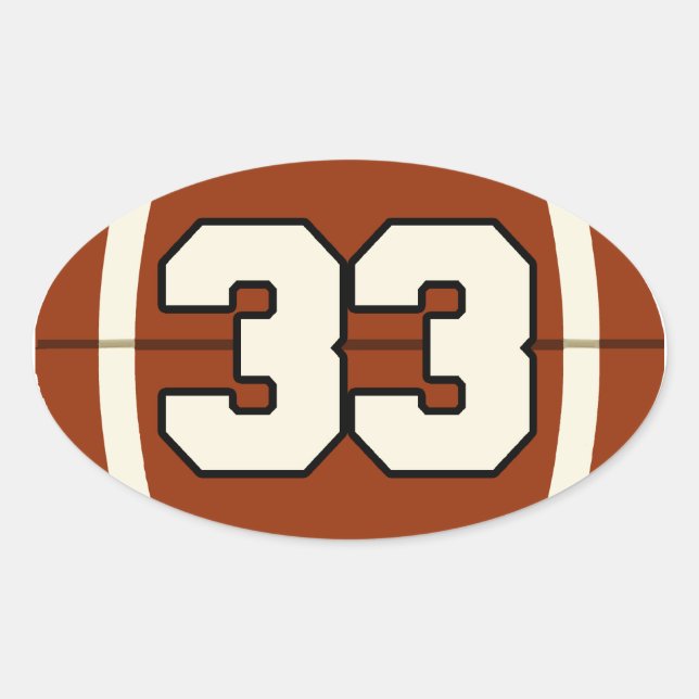 Number 33 Football Sticker (Front)