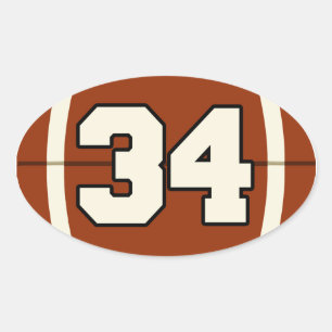Number 34 Football Sticker