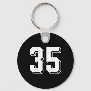 Number 35 Ckside - Retro 80s 90s Team Jersey Numbe Key Ring