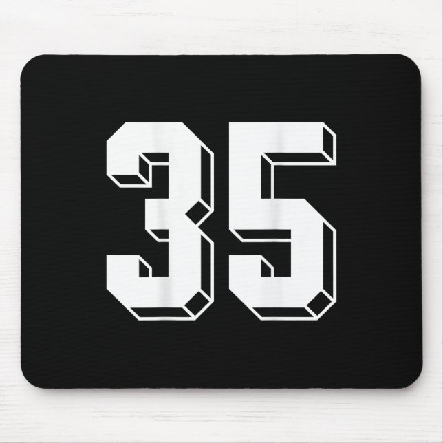 Number 35 Ckside - Retro 80s 90s Team Jersey Numbe Mouse Mat (Front)