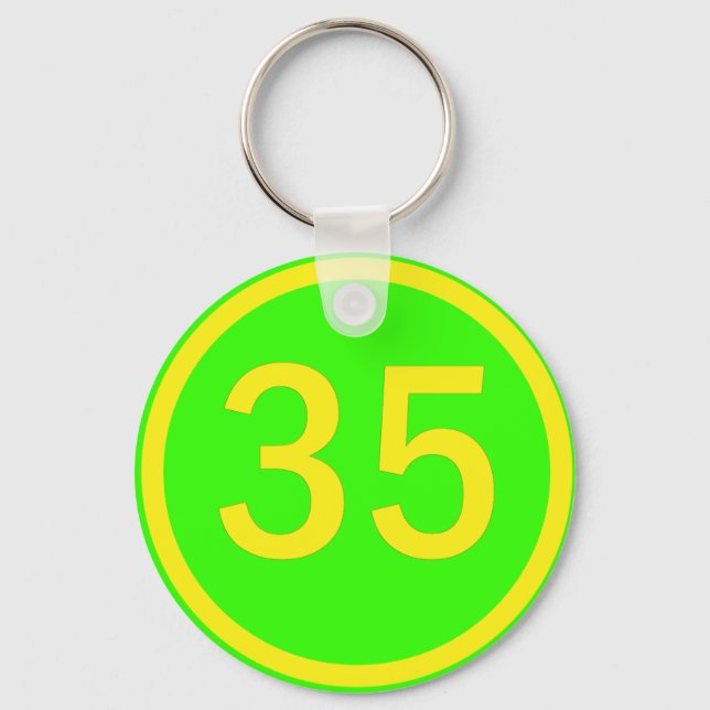 number 35 in a circle key ring (Front)