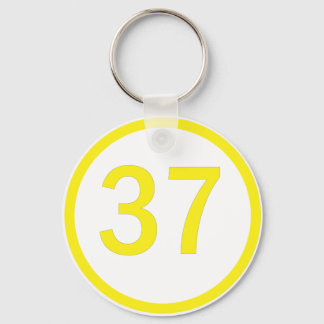 number 37 in a circle key ring
