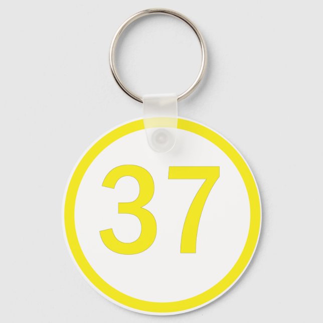 number 37 in a circle key ring (Front)