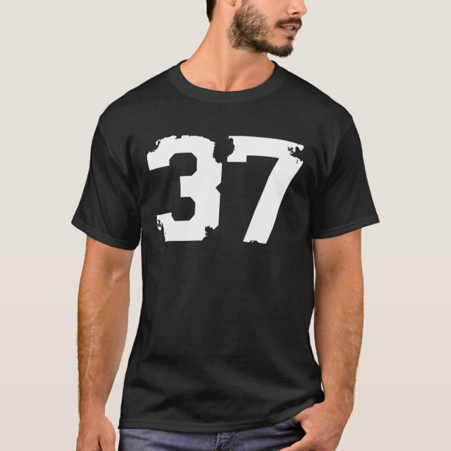 Number #37 Sport Jersey Lucky No. Birthday Age T-Shirt (Front)