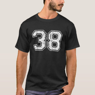 Number 38 Varsity Distressed Vintage Sports Team P T-Shirt