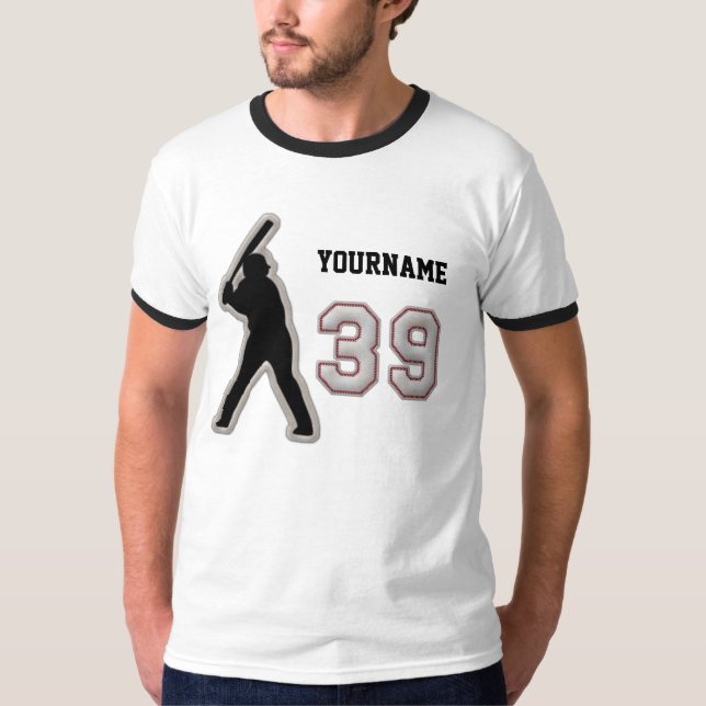 Number 39 Hitter Uniform - Cool Baseball Stitches T-Shirt (Front)