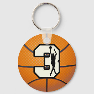Number 3 Basketball and Player Key Ring