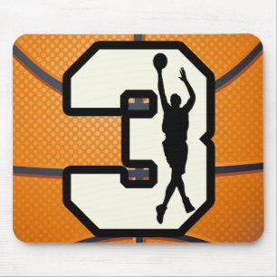 Number 3 Basketball and Player Mouse Mat