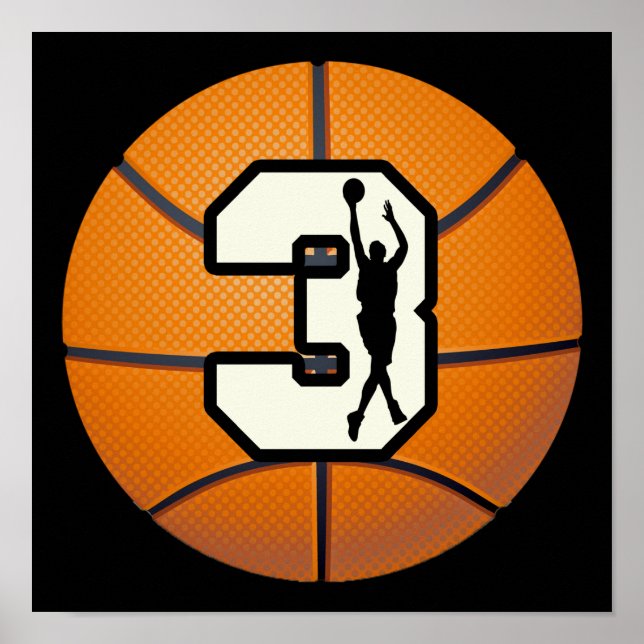 Number 3 Basketball Poster (Front)