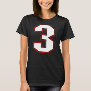 Number 3 Birthday Sports Team Player Numbered T-Shirt