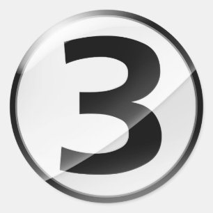 Number 3 Black sticker