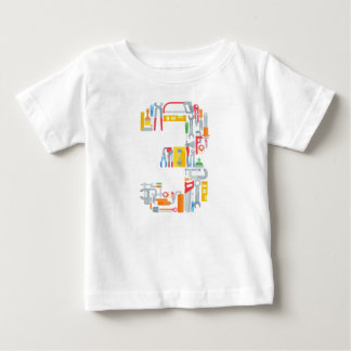 Number 3 Construction Building Tools 3 Year Old Baby T-Shirt