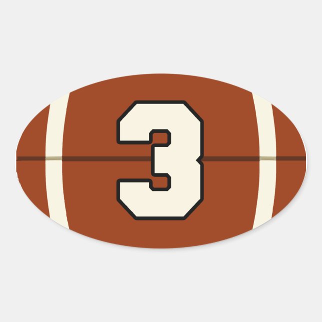 Number 3 Football Sticker (Front)
