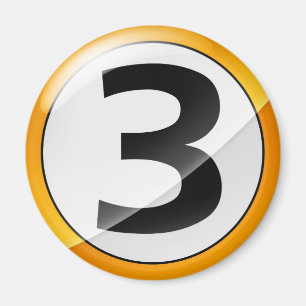 number 3 gold magnet
