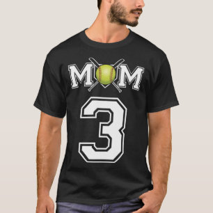 Number 3 Player Softball Mum Biggest Fan Wear For T-Shirt