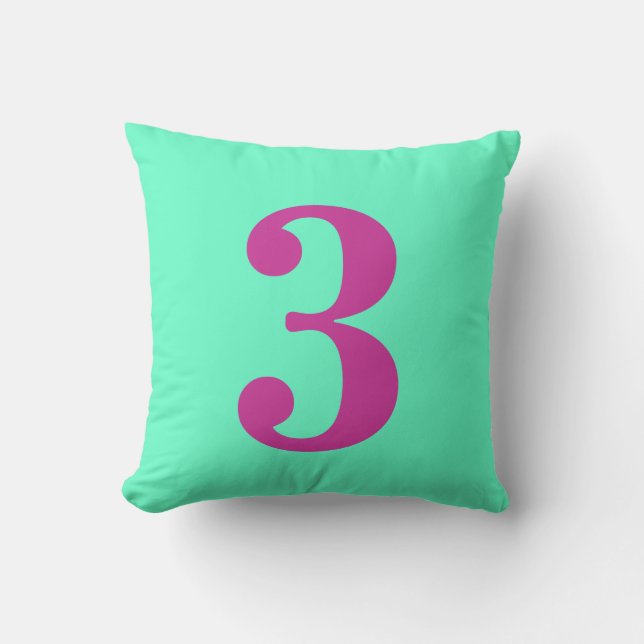 Number 3 throw pillow (Front)