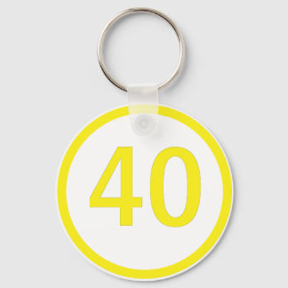 number 40 in a circle key ring