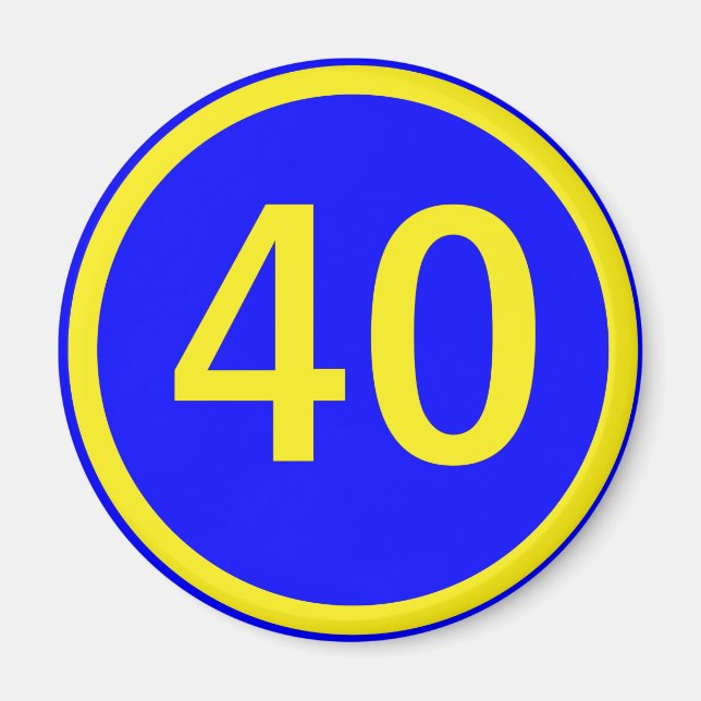number 40 in a circle magnet (Front)