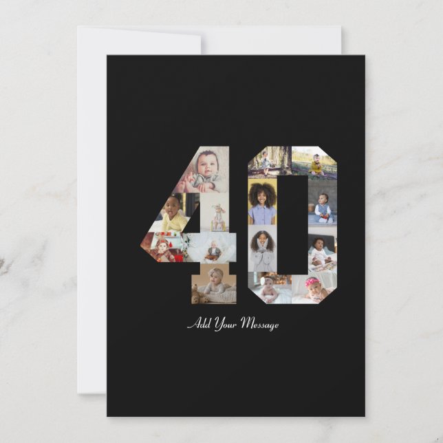 Number 40 Photo Collage Announcement (Front)