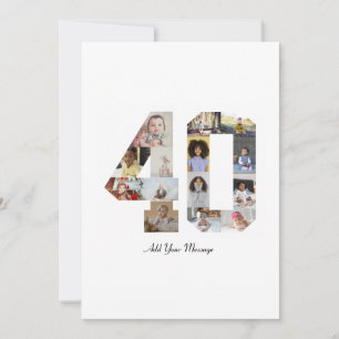 Number 40 Photo Collage Announcement