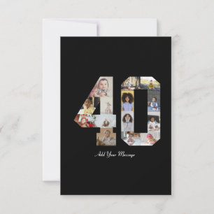 Number 40 Photo Collage Card