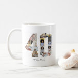 Number 40 Photo Collage Coffee Mug<br><div class="desc">This customisable product is where photos are arranged to form the shape of a number. It is often used for milestone celebrations like birthdays, anniversaries, or achievements, allowing users to showcase memorable images within a single, eye-catching display. The designs typically offer spaces for various photo sizes and orientations, ensuring a...</div>