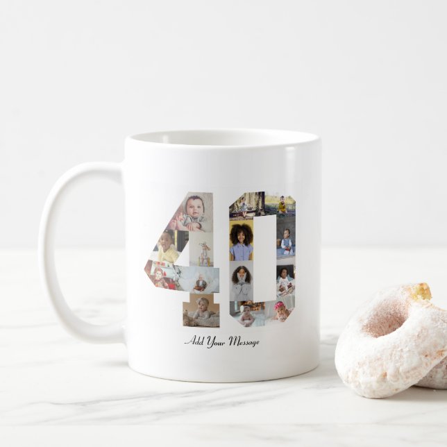 Number 40 Photo Collage Coffee Mug (With Donut)