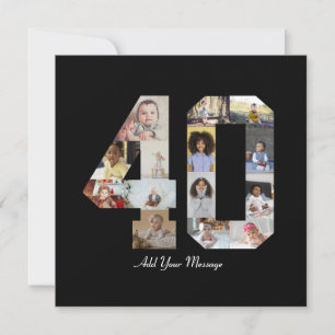 Number 40 Photo Collage Holiday Card