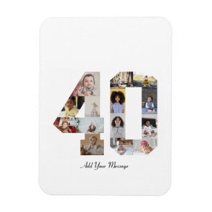 Number 40 Photo Collage Magnet