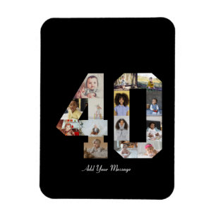 Number 40 Photo Collage Magnet