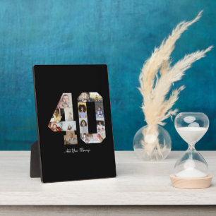 Number 40 Photo Collage Plaque