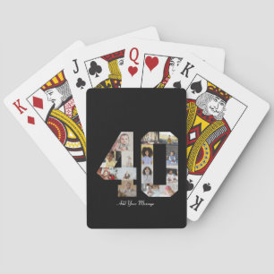 Number 40 Photo Collage Playing Cards