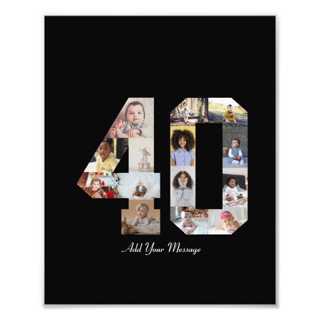 Number 40 Photo Collage Print (Front)