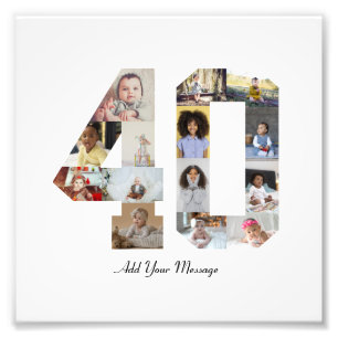 Number 40 Photo Collage Print